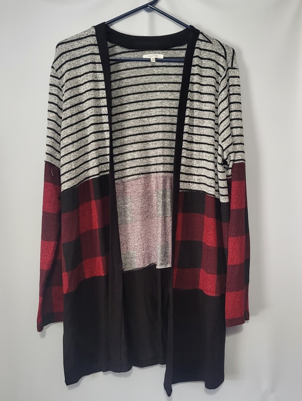 Maurices Colorblock Plaid Cardigan Size Medium